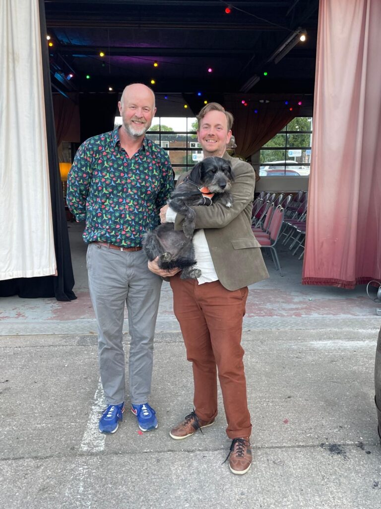 Ernest the Dog joins Tom and Andy