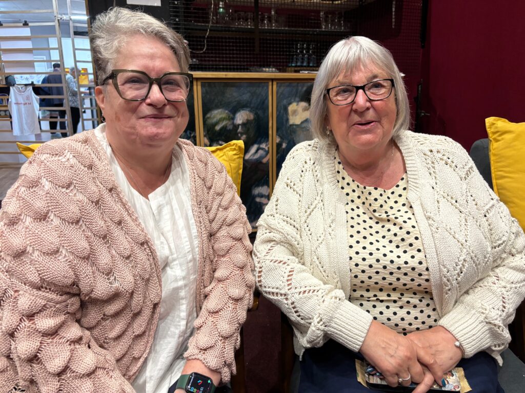 Lyn Rogers and Denise Hislop, embroiderers